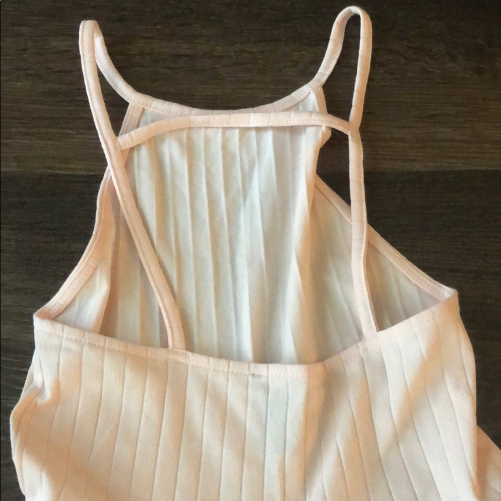 Pink Ribbed Halter Dress - Picture 2 of 4